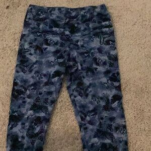 Women 12-14 large Blue Patterned Leggings